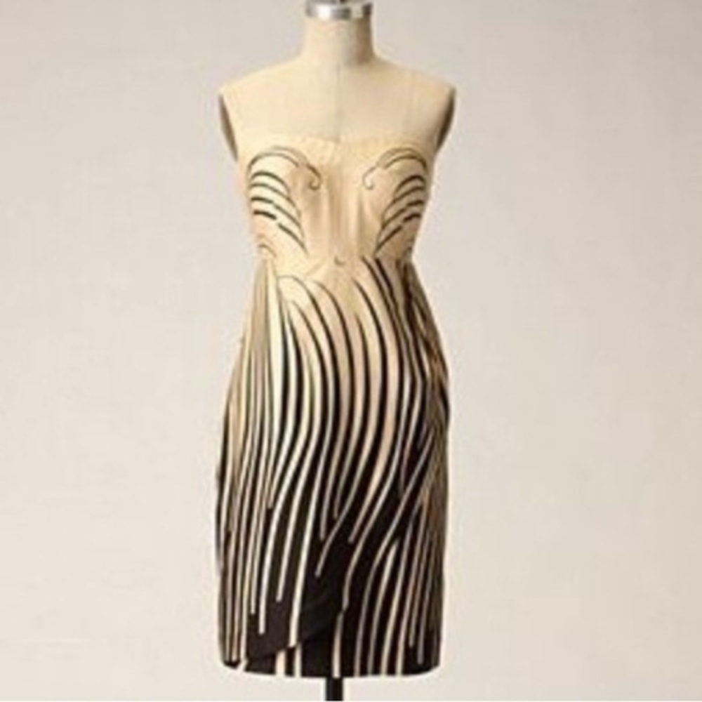 Moulinette Souers Anthropologie Beach Grass Strapless Dress - Size 4